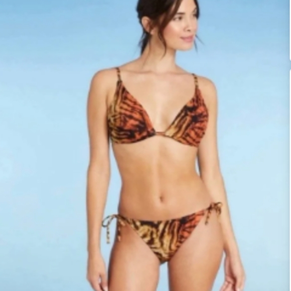 "Shade & Shore" Tiger Print Underwire Bikini Top Size 36C NWT - Picture 5 of 7
